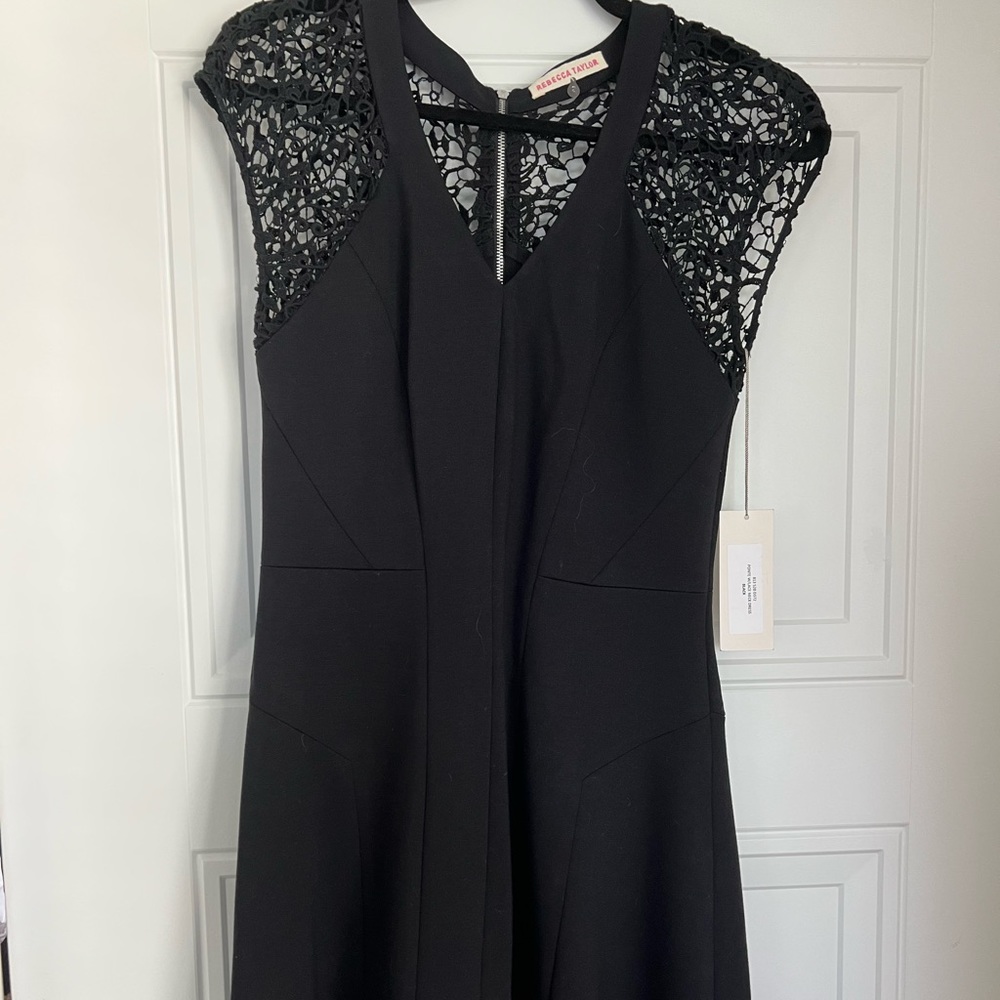 BNWT Rebecca Taylor Black Mini Lace Dress